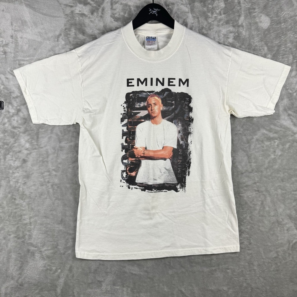 Vintage Gildan Eminem T-Shirt Slim Shady Marshall Mathers Mens Large 90s Rap Tee